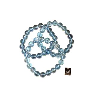 Aqua Aura beh. blau Armband Kugel ca. 1,0 / 19cm