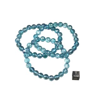 Aqua Aura beh. blau Armband Kugel fac. ca. 0,8 /19cm