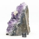 Amethyst aus Uruguay stehendes Stück roh mit Calcit