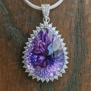 Amethyst Anhänger, fac. in 92,5er Silber