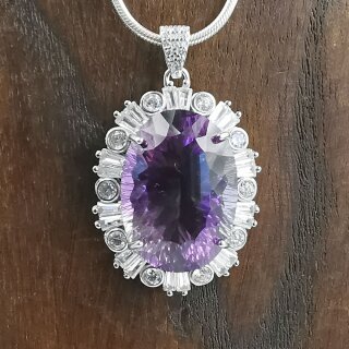 Amethyst Anhänger, fac. in 92,5er Silber