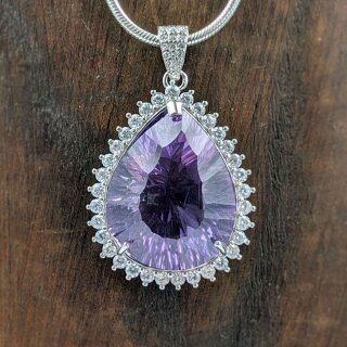 Amethyst Anhänger, fac. in 92,5er Silber